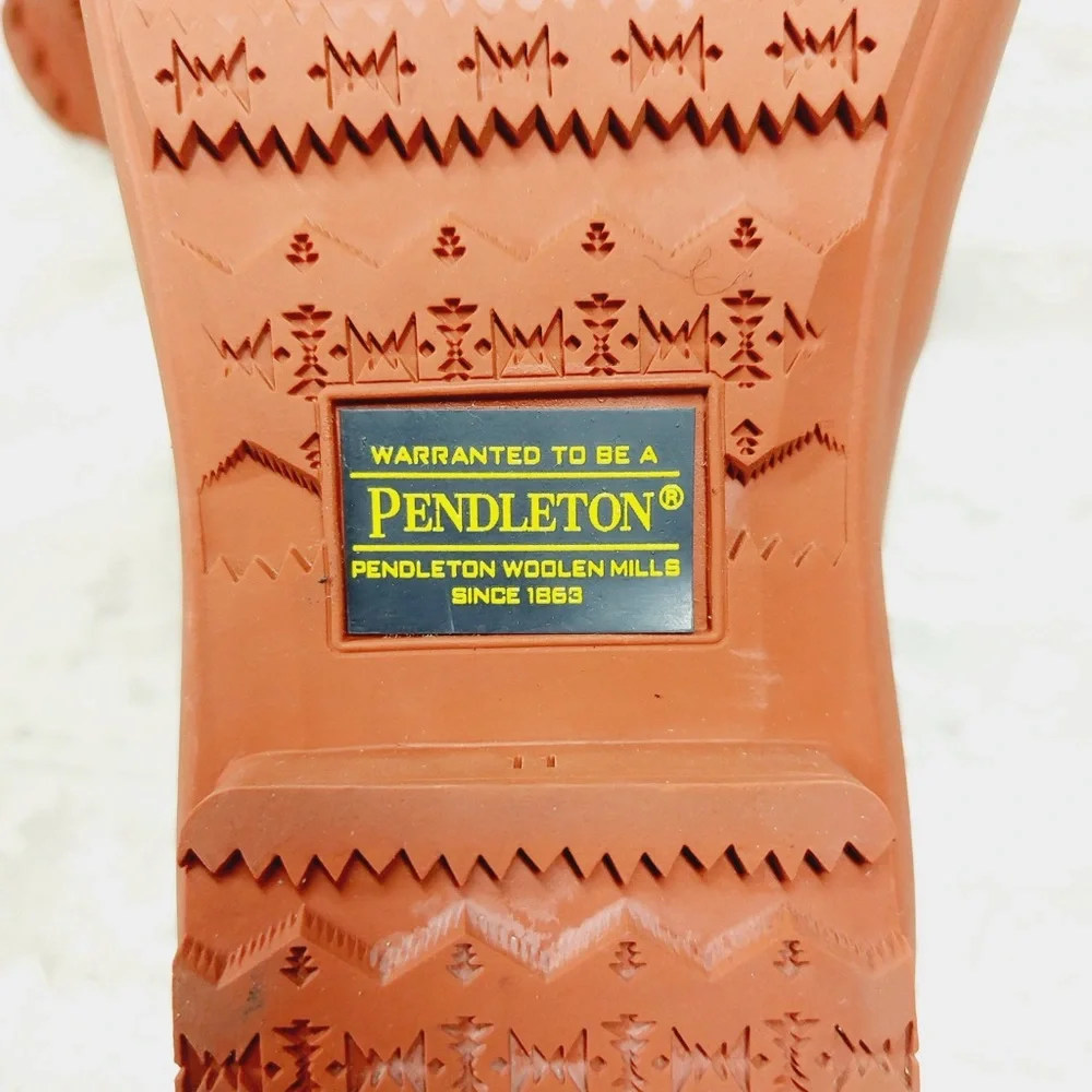 Pendleton Blue Rubber Chelsea Rain Boots with Contrast Orange Soles D520 - Picture 8 of 11